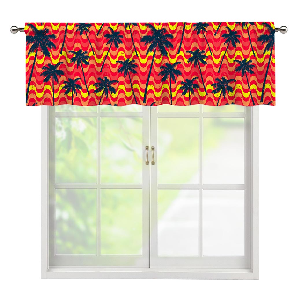 Trippy Palm Tree Pattern Print Window Valance