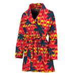 Trippy Palm Tree Pattern Print Women's Bathrobe