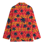 Trippy Palm Tree Pattern Print Women's Cotton Blazer