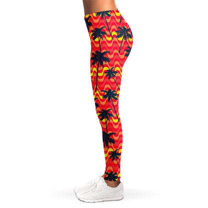 Trippy Palm Tree Pattern Print Women's Leggings