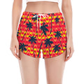 Trippy Palm Tree Pattern Print Women's Split Running Shorts
