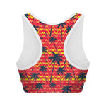 Trippy Palm Tree Pattern Print Women's Sports Bra