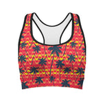 Trippy Palm Tree Pattern Print Women's Sports Bra