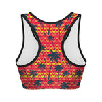 Trippy Palm Tree Pattern Print Women's Sports Bra