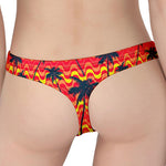 Trippy Palm Tree Pattern Print Women's Thong