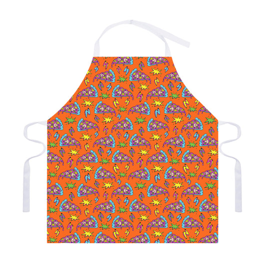 Trippy Pizza Pattern Print Adjustable Apron