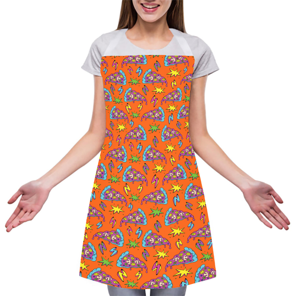 Trippy Pizza Pattern Print Adjustable Apron