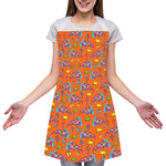 Trippy Pizza Pattern Print Adjustable Apron