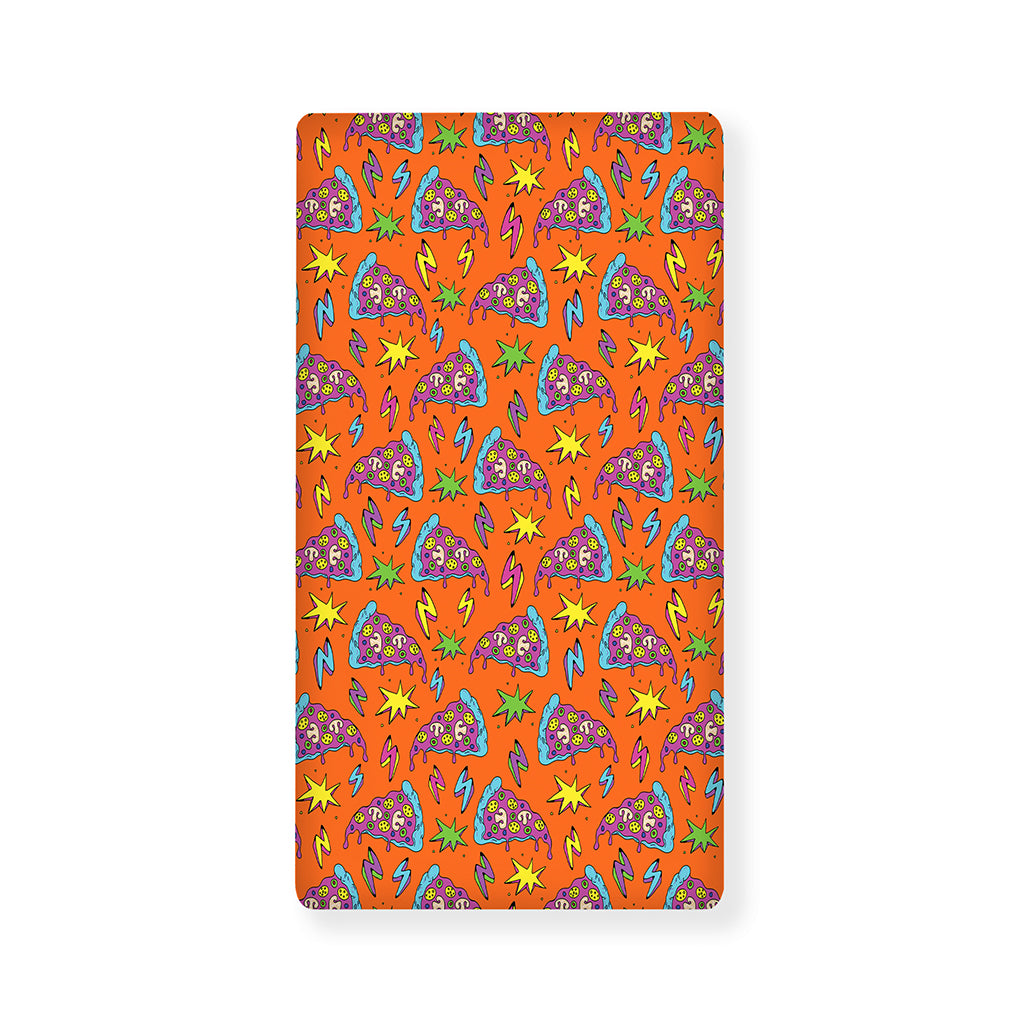 Trippy Pizza Pattern Print Baby Crib Sheet