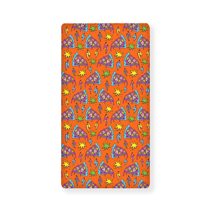 Trippy Pizza Pattern Print Baby Crib Sheet