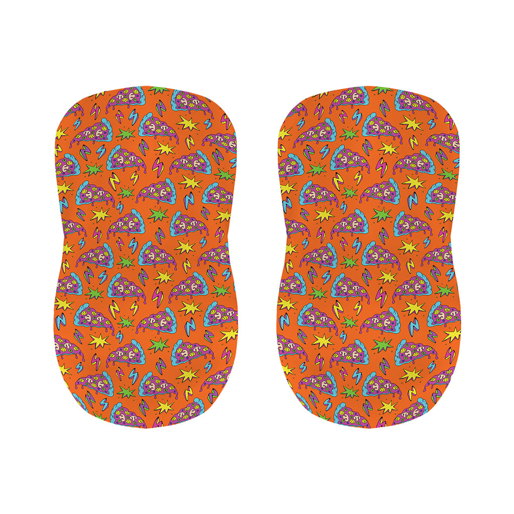 Trippy Pizza Pattern Print Bar Stool Covers
