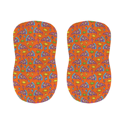 Trippy Pizza Pattern Print Bar Stool Covers