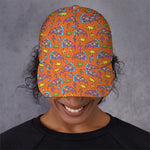 Trippy Pizza Pattern Print Baseball Cap