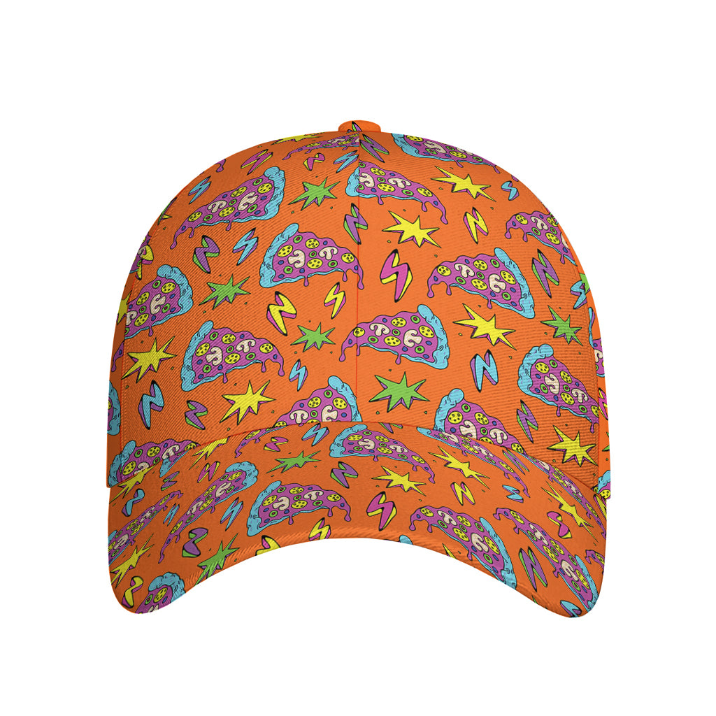 Trippy Pizza Pattern Print Baseball Cap
