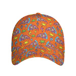 Trippy Pizza Pattern Print Baseball Cap
