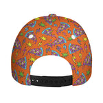 Trippy Pizza Pattern Print Baseball Cap