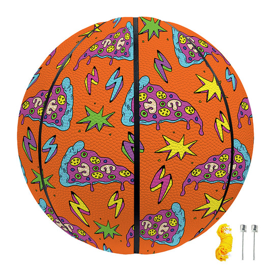 Trippy Pizza Pattern Print Basketball
