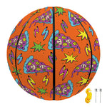 Trippy Pizza Pattern Print Basketball