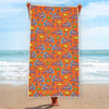 Trippy Pizza Pattern Print Beach Towel