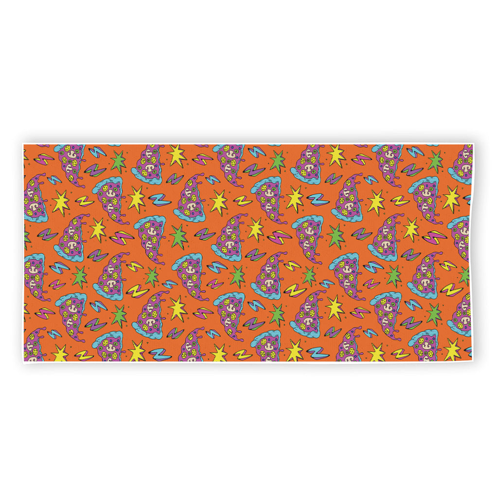 Trippy Pizza Pattern Print Beach Towel