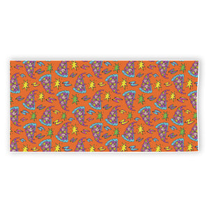 Trippy Pizza Pattern Print Beach Towel