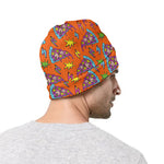 Trippy Pizza Pattern Print Beanie