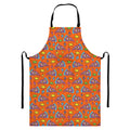 Trippy Pizza Pattern Print Bib Apron With Pocket
