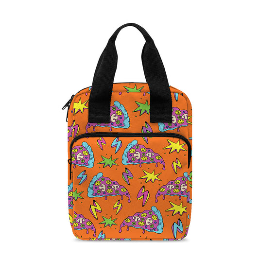 Trippy Pizza Pattern Print Bible Tote Bag