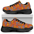 Trippy Pizza Pattern Print Black Chunky Shoes