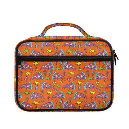Trippy Pizza Pattern Print Briefcase Bible Bag