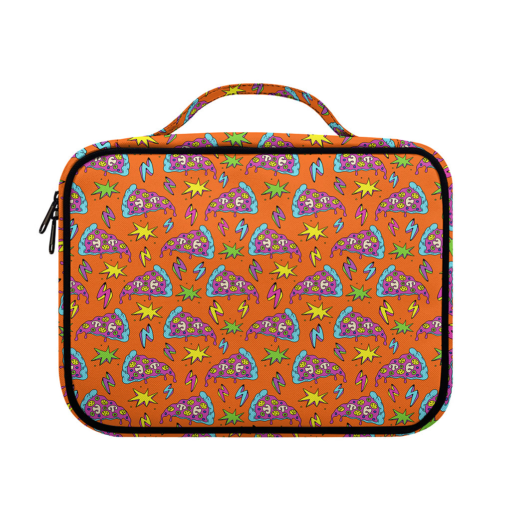 Trippy Pizza Pattern Print Briefcase Bible Bag