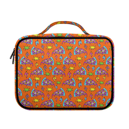 Trippy Pizza Pattern Print Briefcase Bible Bag