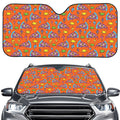 Trippy Pizza Pattern Print Car Windshield Sun Shade