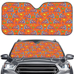Trippy Pizza Pattern Print Car Windshield Sun Shade
