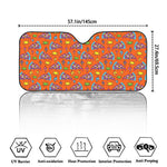 Trippy Pizza Pattern Print Car Windshield Sun Shade
