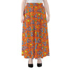 Trippy Pizza Pattern Print Chiffon Maxi Skirt