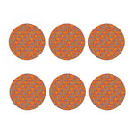 Trippy Pizza Pattern Print Coaster Set