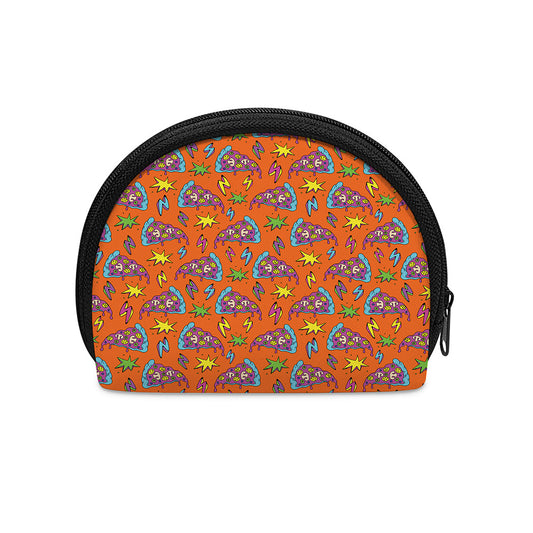 Trippy Pizza Pattern Print Coin Purse
