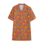 Trippy Pizza Pattern Print Cotton Hawaiian Shirt