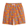 Trippy Pizza Pattern Print Cotton Shorts