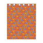 Trippy Pizza Pattern Print Curtain
