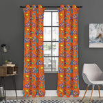 Trippy Pizza Pattern Print Curtain