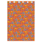 Trippy Pizza Pattern Print Curtain