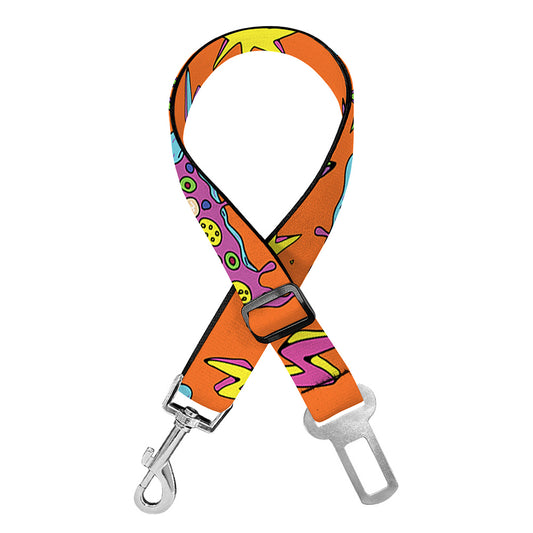 Trippy Pizza Pattern Print Dog Seat Belt