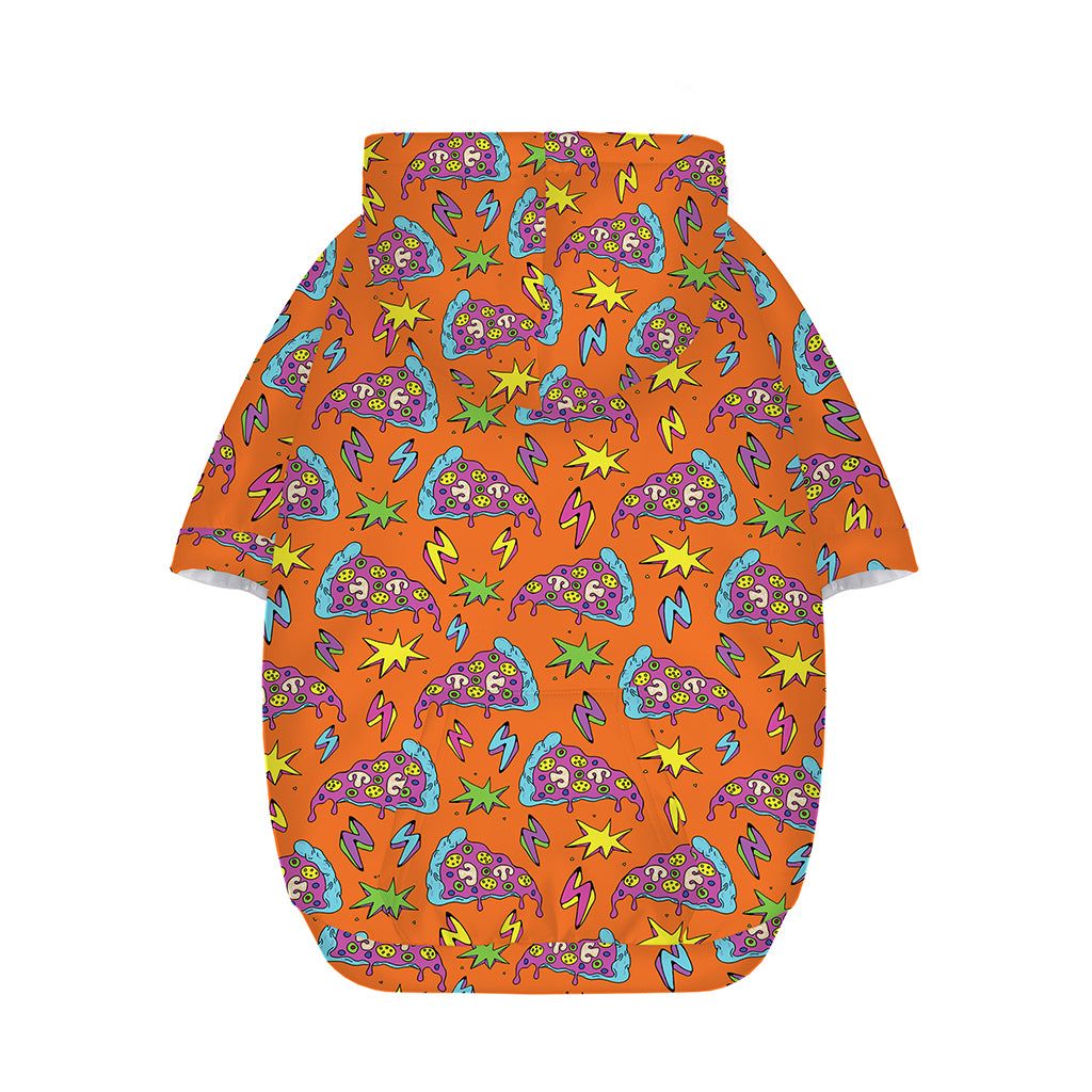 Trippy Pizza Pattern Print Dog Zip Up Hoodie