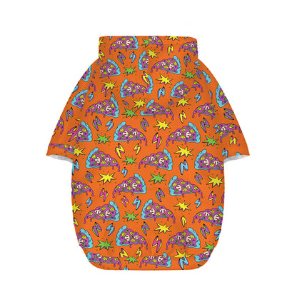Trippy Pizza Pattern Print Dog Zip Up Hoodie