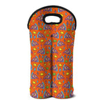 Trippy Pizza Pattern Print Double Neoprene Wine Tote