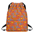 Trippy Pizza Pattern Print Drawstring Backpack