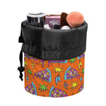 Trippy Pizza Pattern Print Drawstring Makeup Bag