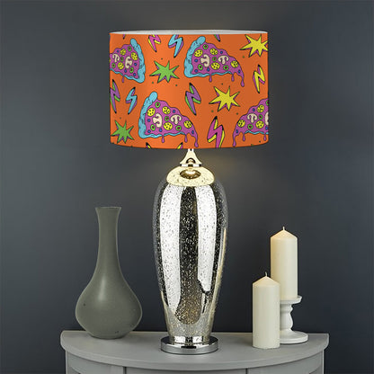 Trippy Pizza Pattern Print Drum Lamp Shade